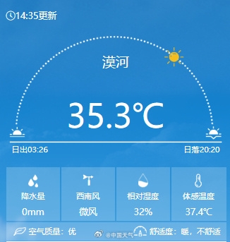 中国最北的北极村都装空调了！漠河气温超35℃  当地人直呼活久见