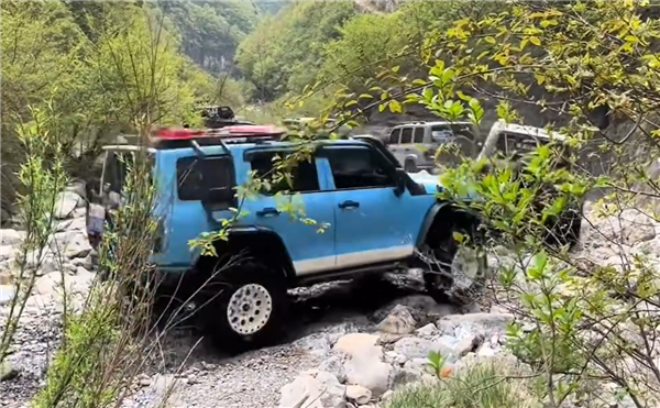 五辆坦克300玩起“车体蜈蚣”穿越河道 博主：纯胡闹！