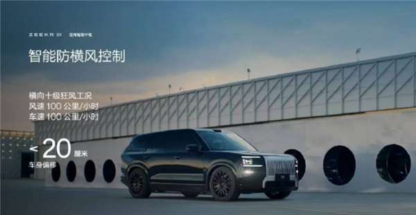 极氪9X全球首发智能防横风控制:10级大风依旧稳如泰山