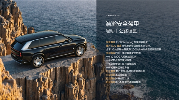 车身扭转刚度41600牛米超库里南！极氪9X成“混动公路坦氪