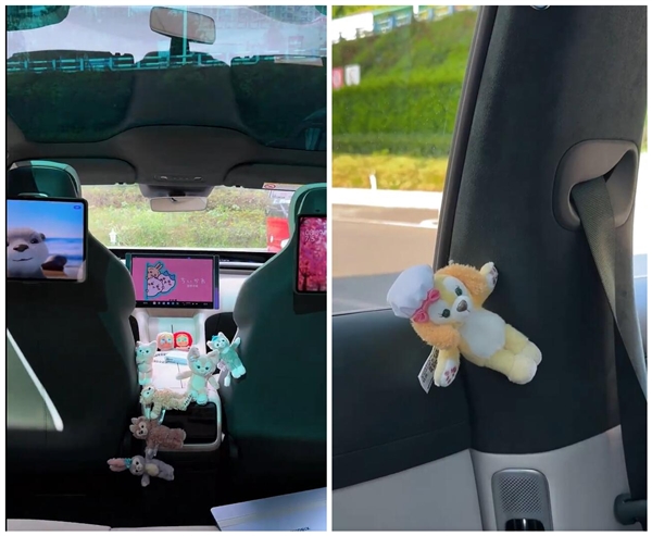 女生给小米YU7贴满玩偶:称YU7是少女心收割机 雷军也被吸引住了