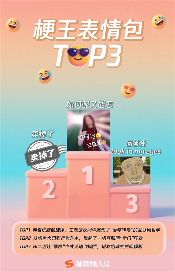 搜狗输入法发布2025年表情包年中盘点:闪光青蛙最抽象