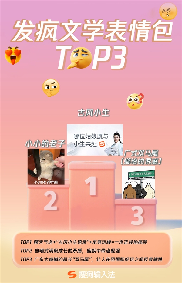 搜狗输入法发布2025年表情包年中盘点:闪光青蛙最抽象