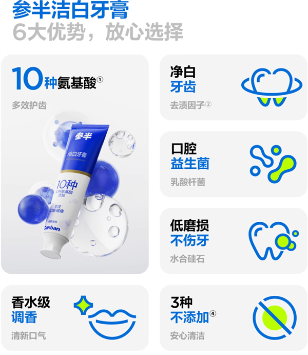 京东自营16.5元:参半氨基酸/酵素等牙膏4.9元大促