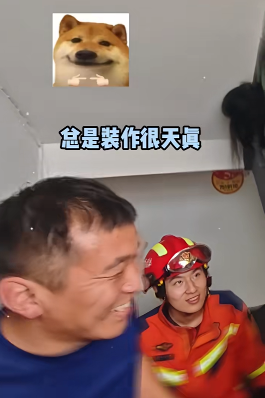 女子亲测网上热门挑战 成功被栏杆“锁头” 给消防小哥看笑了