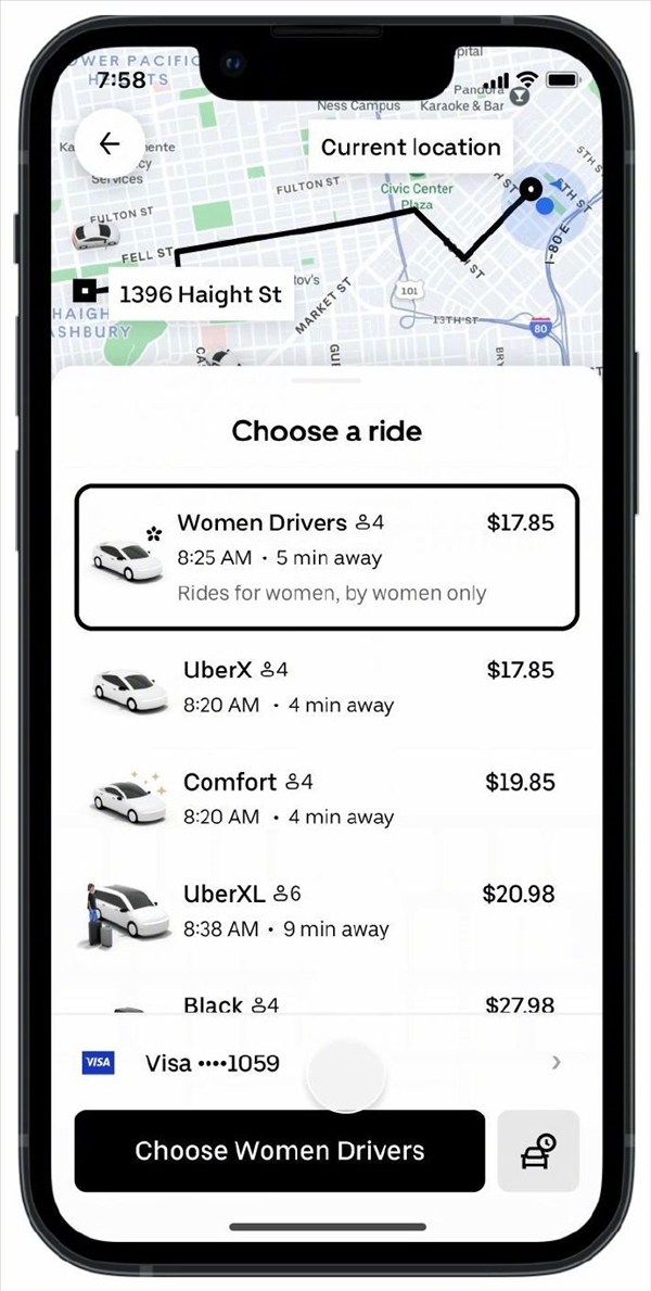 女乘客可选择女司机 Uber在美国试点网约车新方案