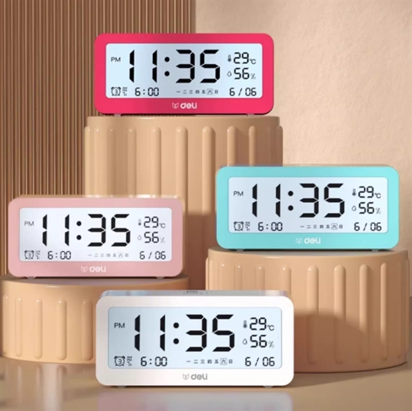 LED数字大屏 渐增闹铃不惊人：得力电子闹钟到手16.9元