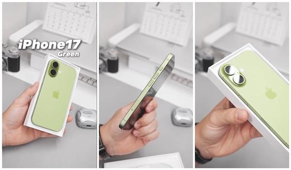 iPhone 17绿色机模开箱：清新配色 一眼种草