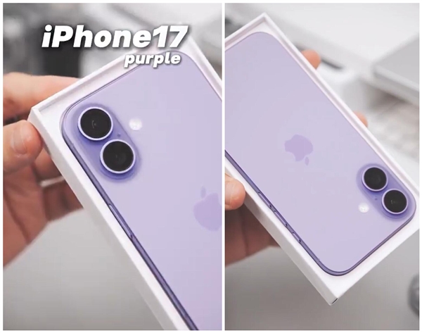 果粉一眼认出是新款!iPhone 17机模紫色开箱上手
