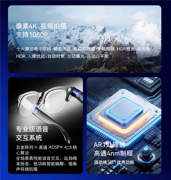 1999元 中国电信首款智能眼镜发布:支持视频拍摄、自带AI