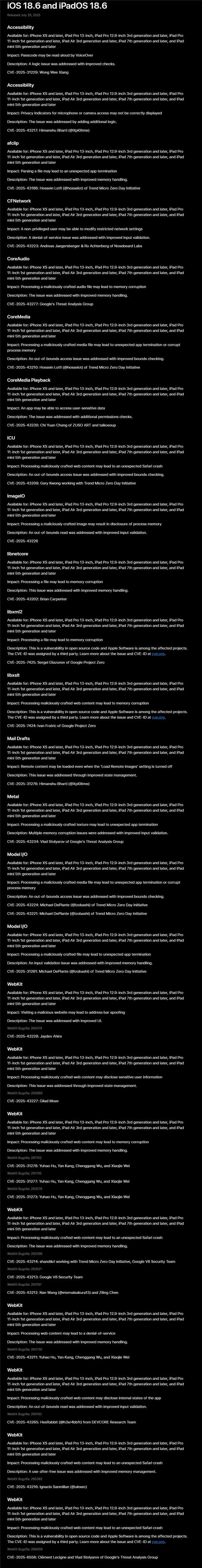 苹果发布iOS 18.6正式版更新：修复iPhone 24个漏洞 国行AI仍未上线