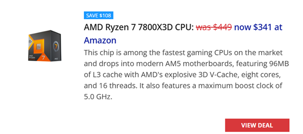 各自价位最好的两款游戏CPU!AMD 7800X3D、9950X3D降至历史低价